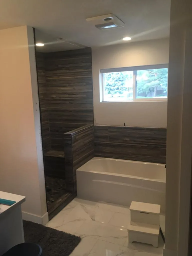 Tile floor installation completed by Ark Handyman in Ooltewah, TN